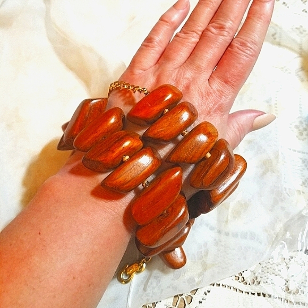 VTG Kenneth Lane 1970s wooden necklace